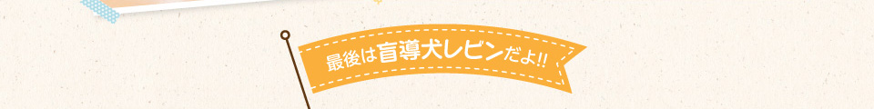 ## 最後は盲導犬レビンだよ！！